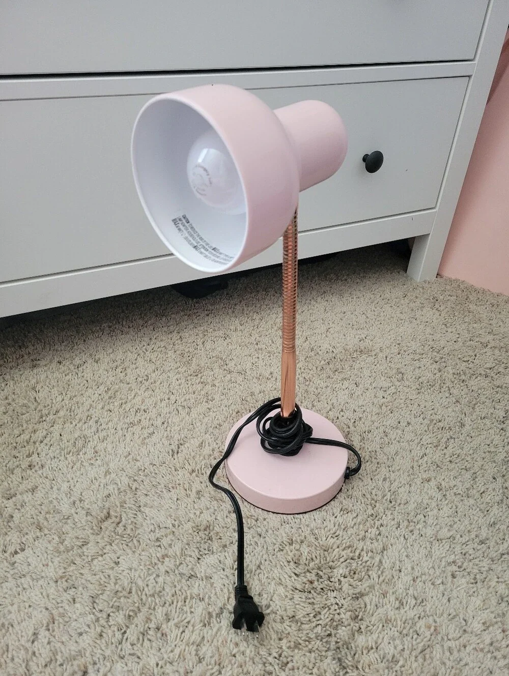 Light Pink Desk Lamp w/ cord